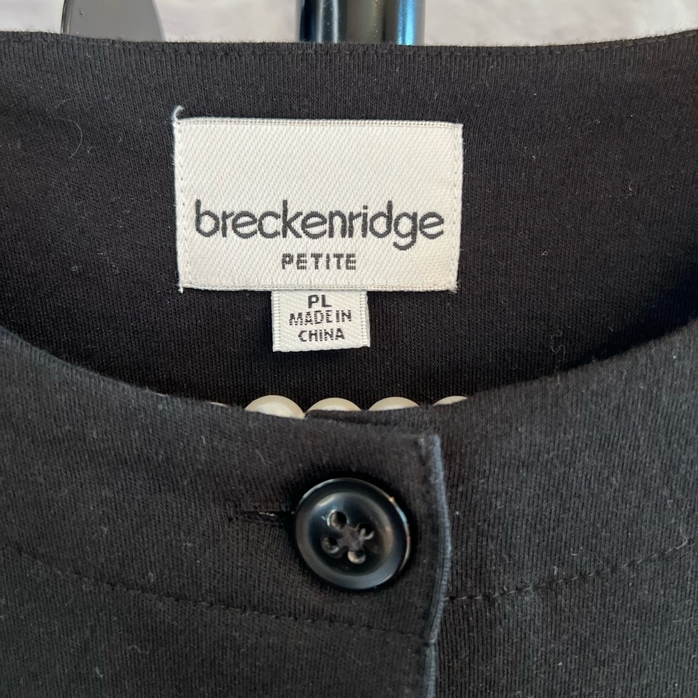 Breckenridge NWT Black Button Down Sweater with Flower Accents - Size LP - Picture 11 of 12
